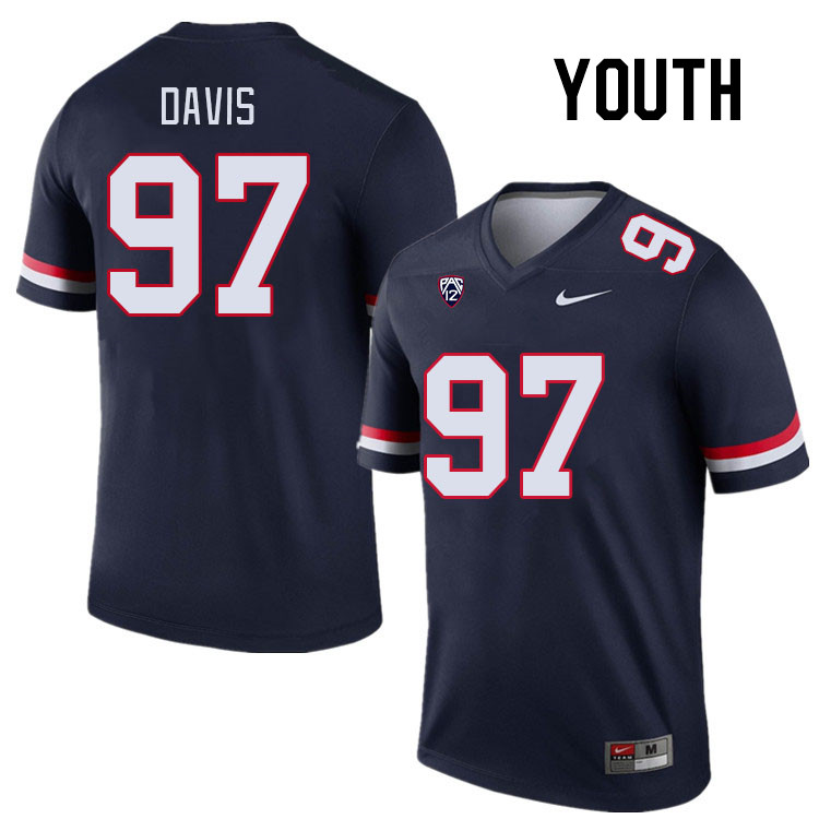 Youth #97 Tristan Davis Arizona Wildcats College Football Jerseys Stitched Sale-Navy - Click Image to Close